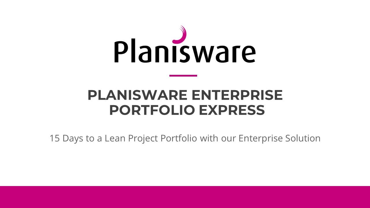 Planisware Enterprise Demo Portfolio Express Planisware