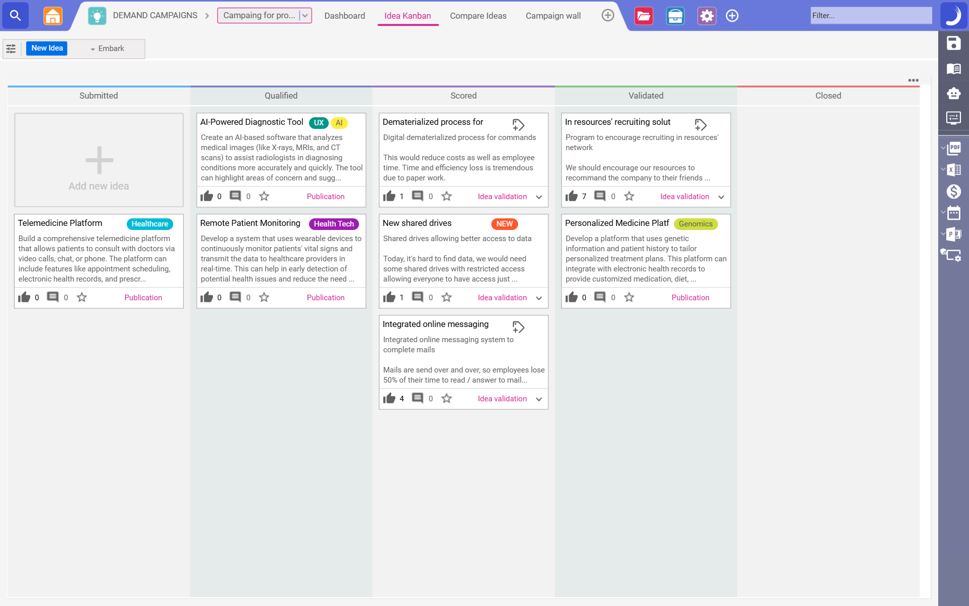 Idea Kanban Screenshot