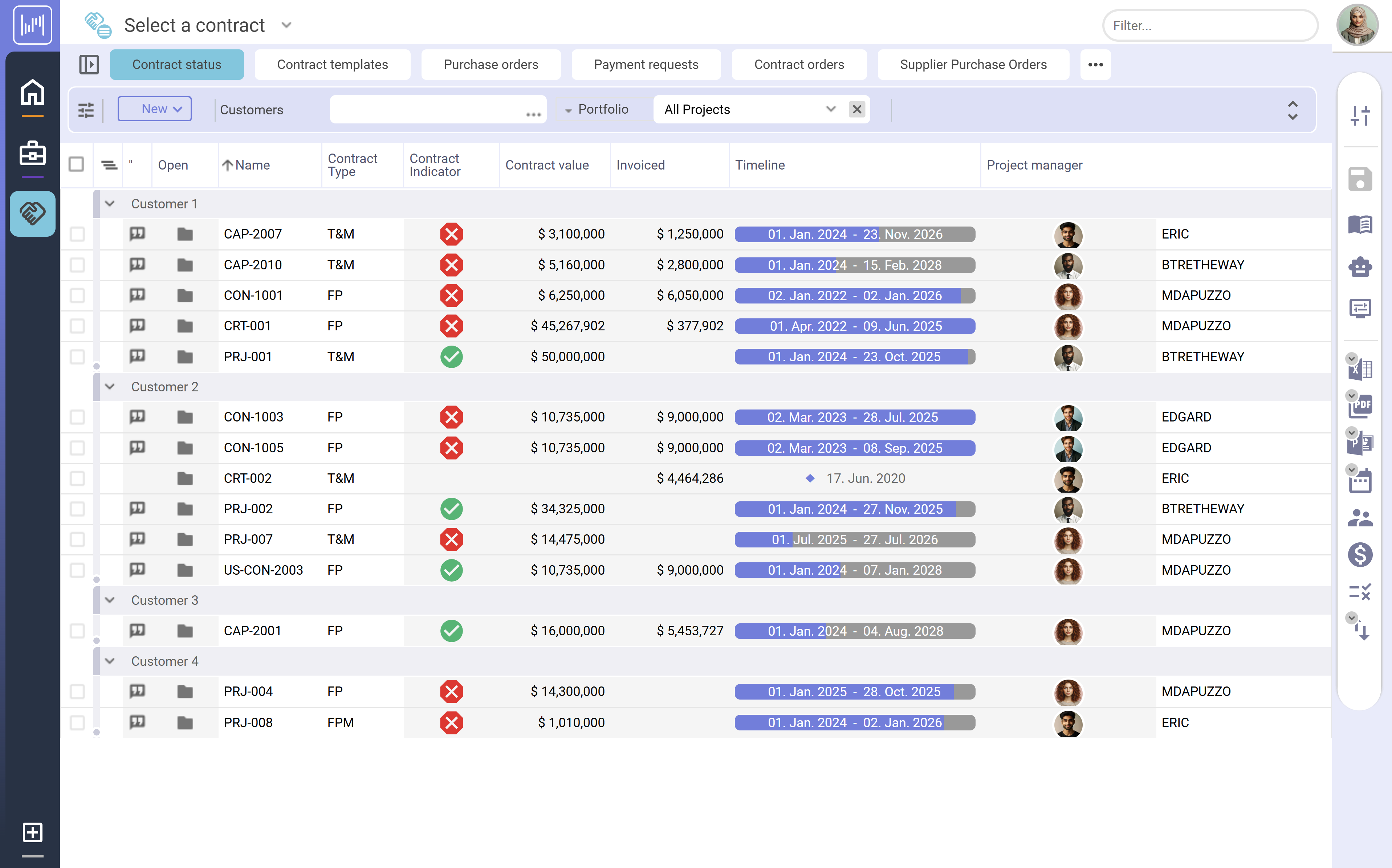 Contract Management Screenshot