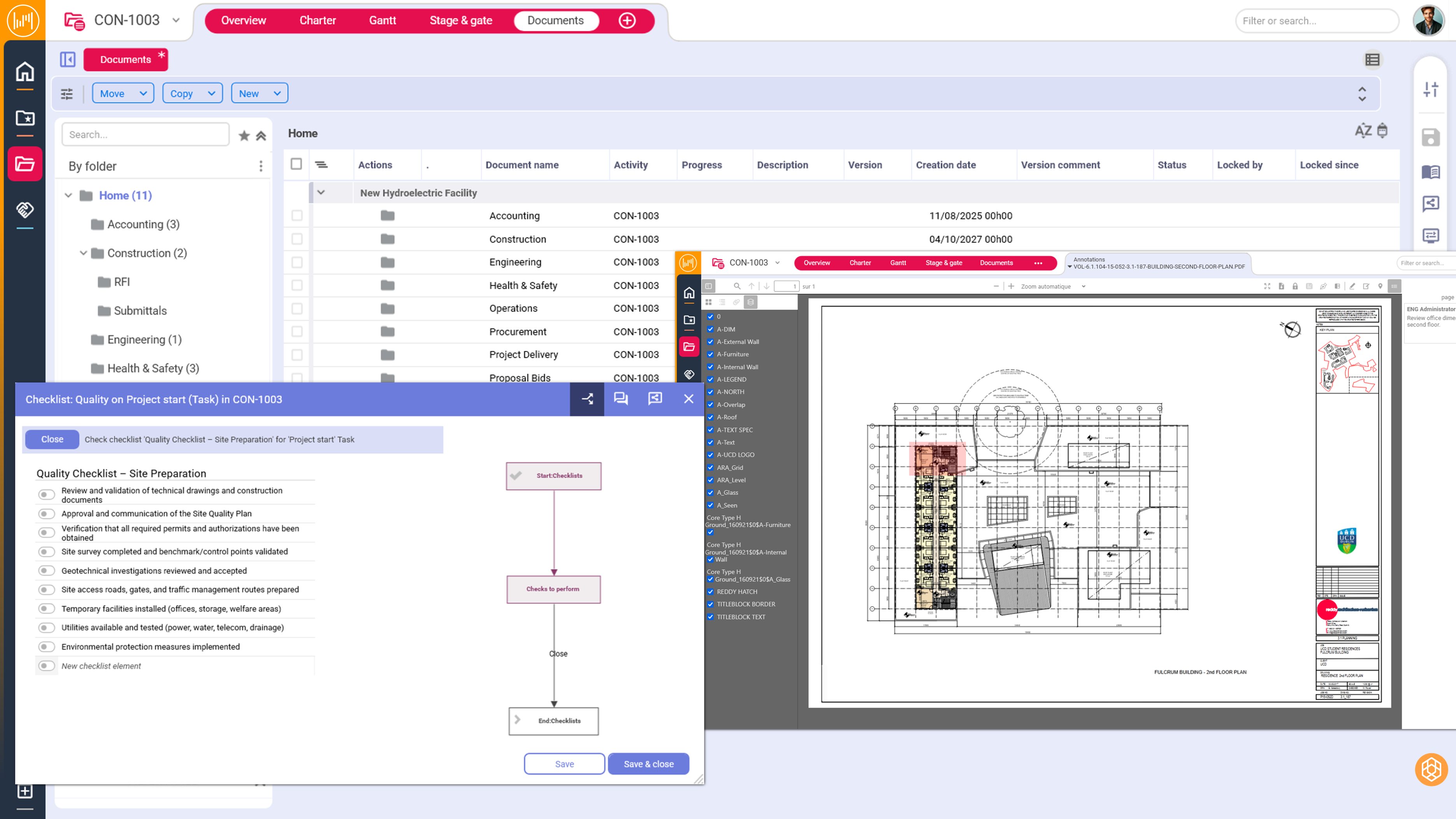 Structure documentation, quality, and compliance, from commissioning to handover and operation