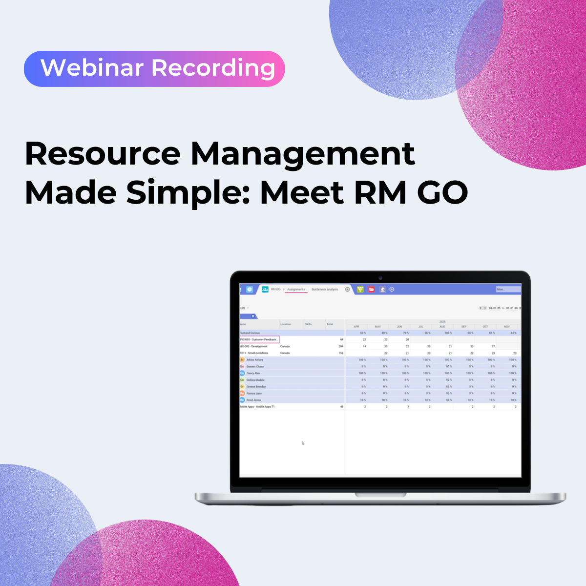 Webinar: Resource Management Made Simple: Meet RM GO | Planisware