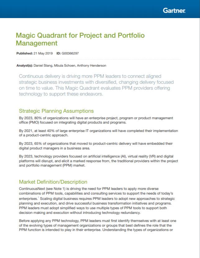 Planisware Named A Leader In Gartner’s 2019 Magic Quadrant For Project ...