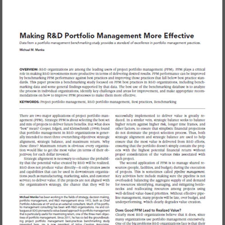 Making Portfolio Management More Effective