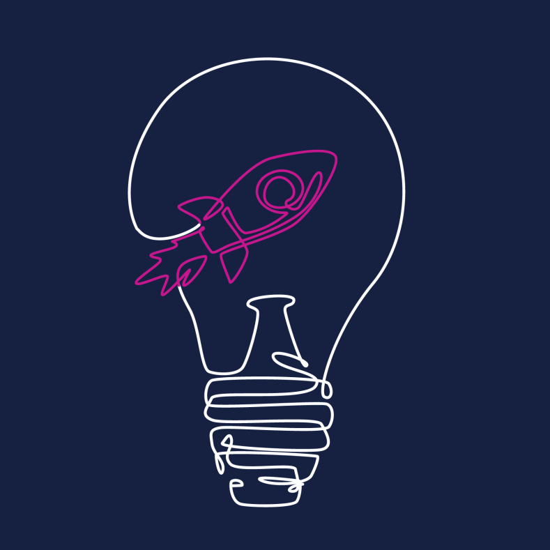 Lightbulb and Rocket