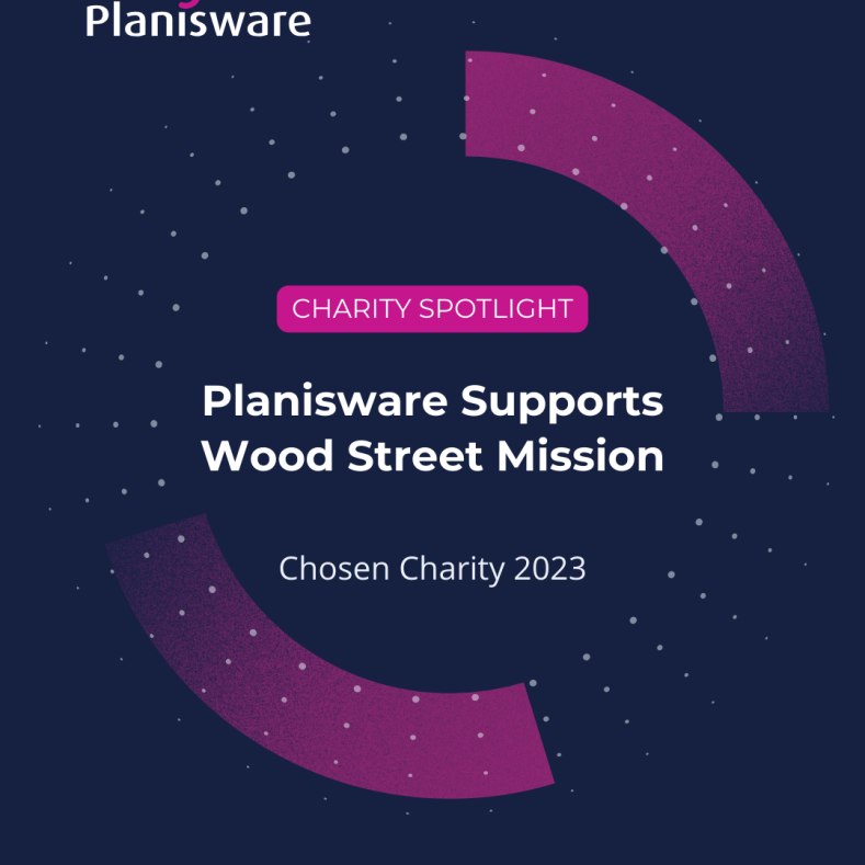 charity spotlight graphic for Wood Street Mission