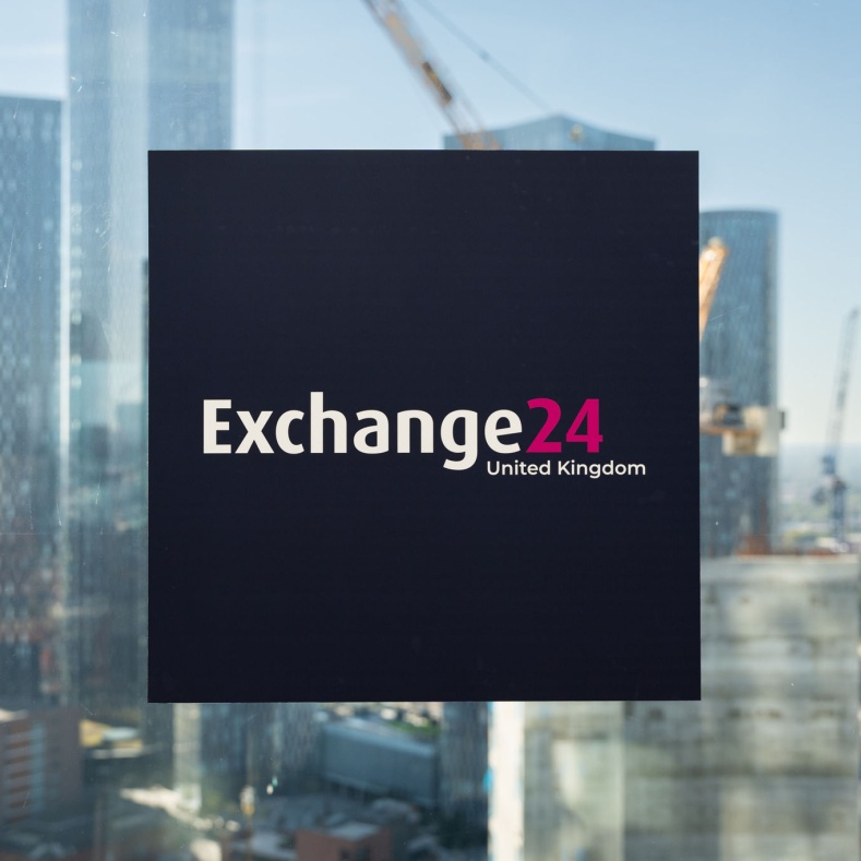 Exchange24 UK signage at event