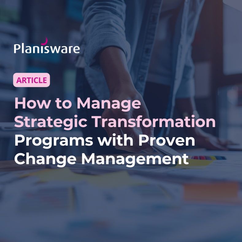 Text on graphic reads how to manage strategic transformation programs with proven project management