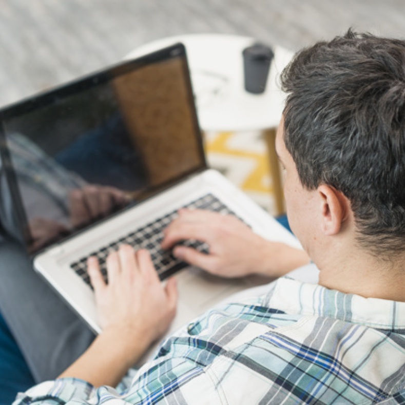 Man working on laptop 