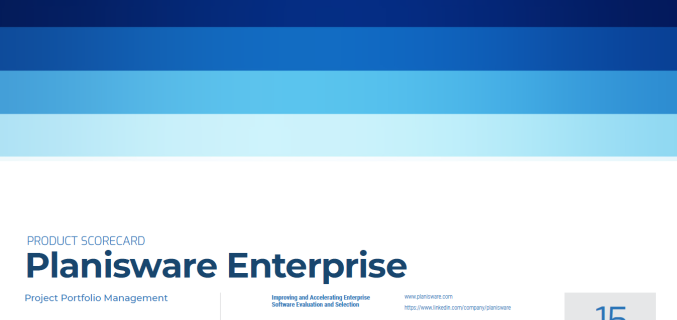 Planisware Enterprise Product Scorecard