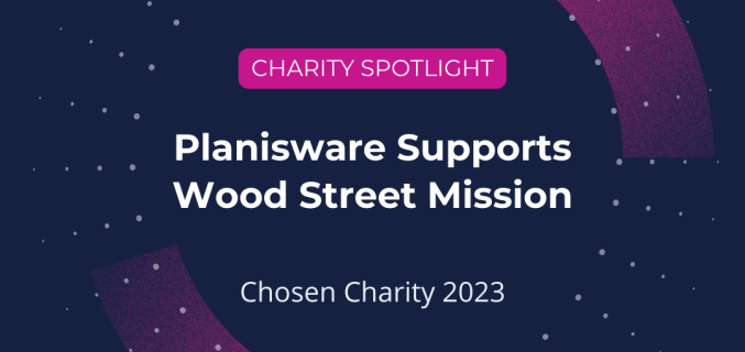 charity spotlight graphic for Wood Street Mission