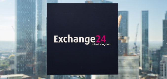 Exchange24 UK signage at event