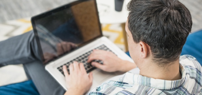 Man working on laptop 