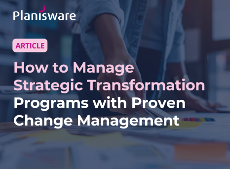 Text on graphic reads how to manage strategic transformation programs with proven project management